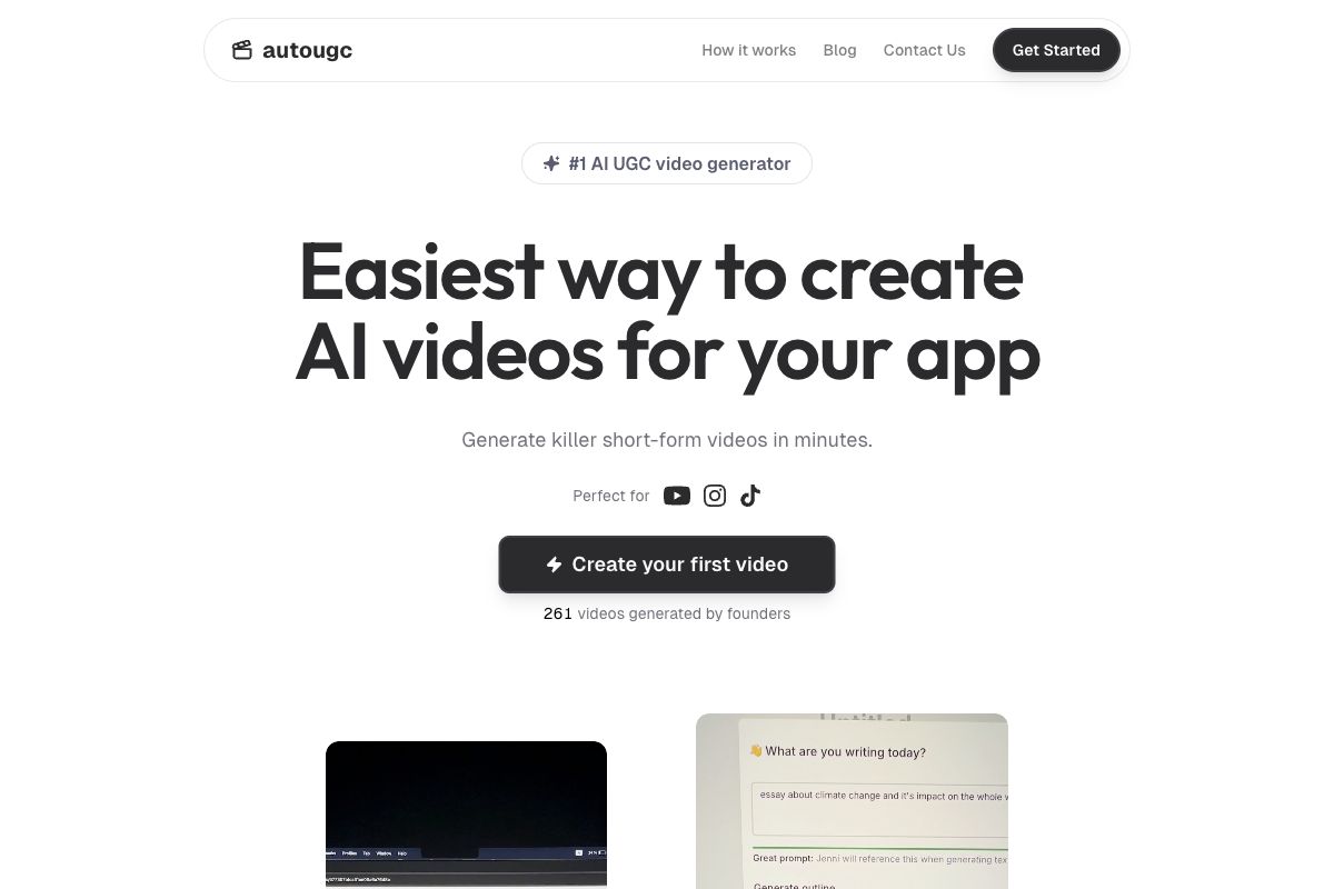 AutoUGC: AI-Powered UGC Video Generator