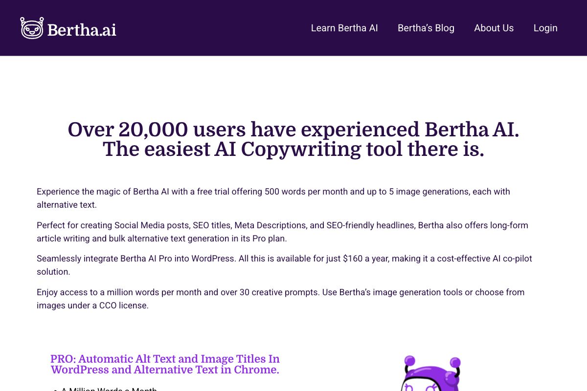 Bertha AI - AI Copywriting Tool