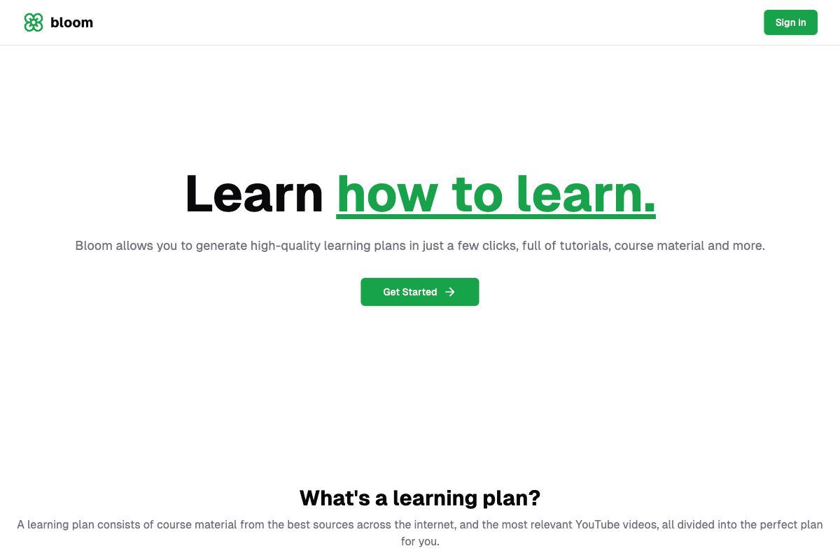 Bloom: Learn How to Learn