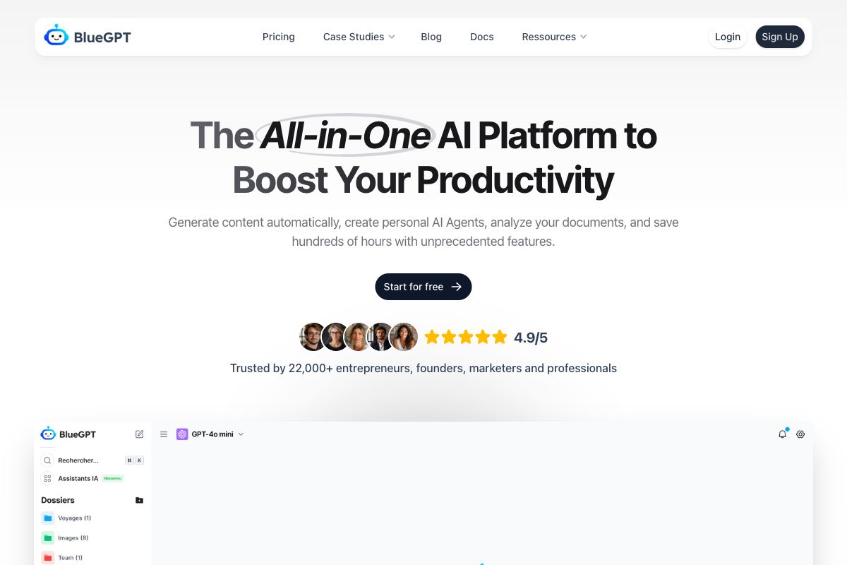 BlueGPT: AI Platform for Enhanced Productivity