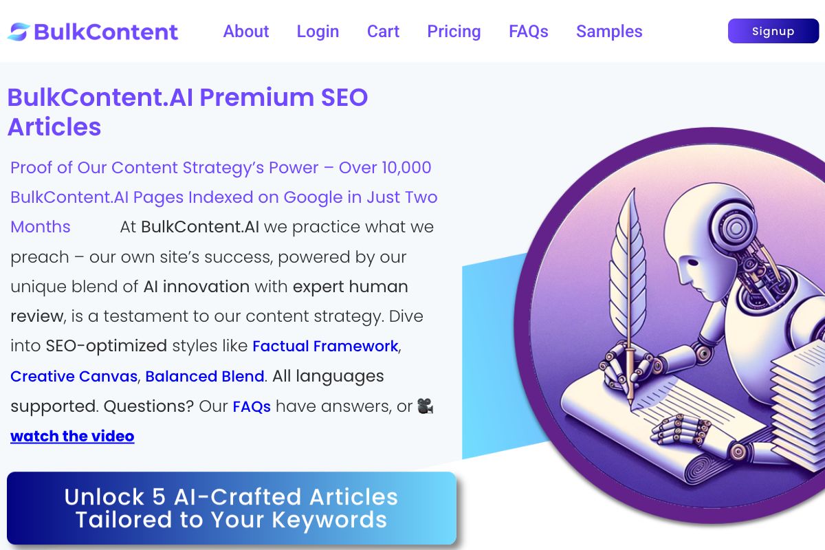 BulkContent.AI Premium SEO Articles