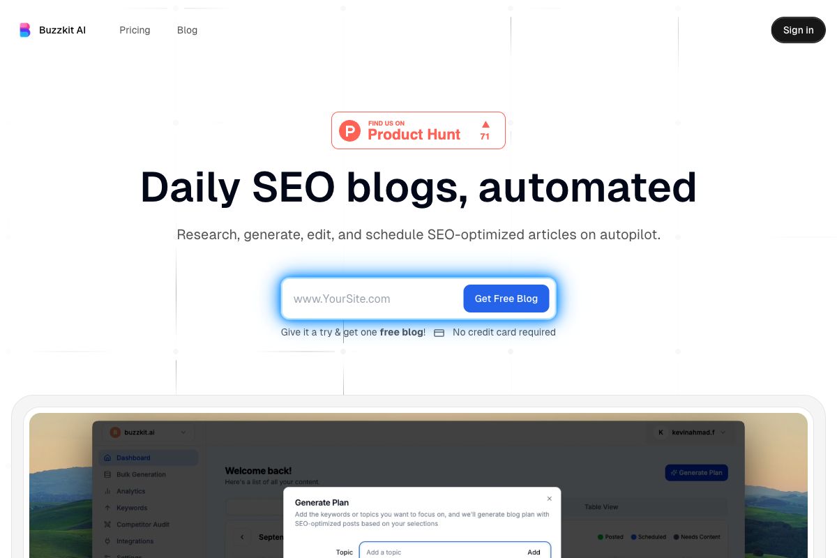 Buzzkit AI: Automated SEO Blog Generation