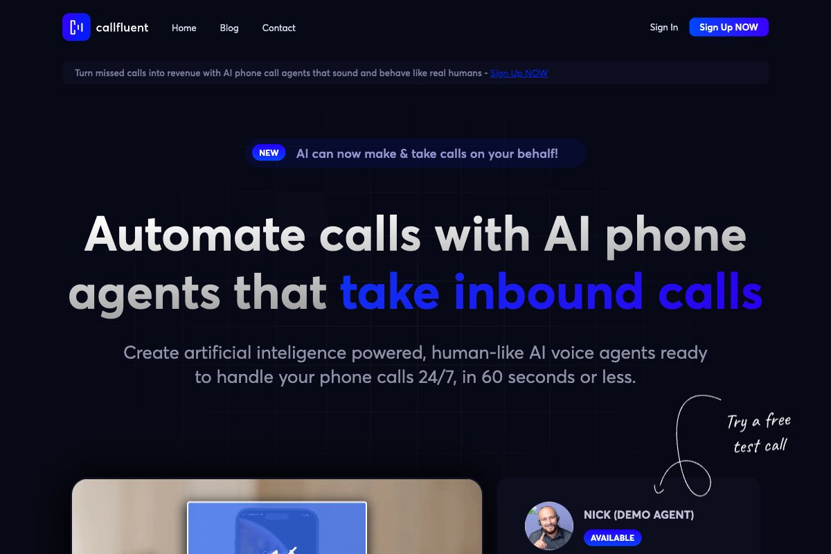 CallFluent AI - Transform Phone Call Workflows with AI Voice Agents