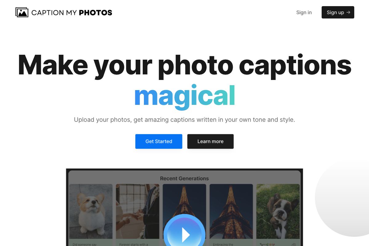 Caption My Photos - AI Caption Generator