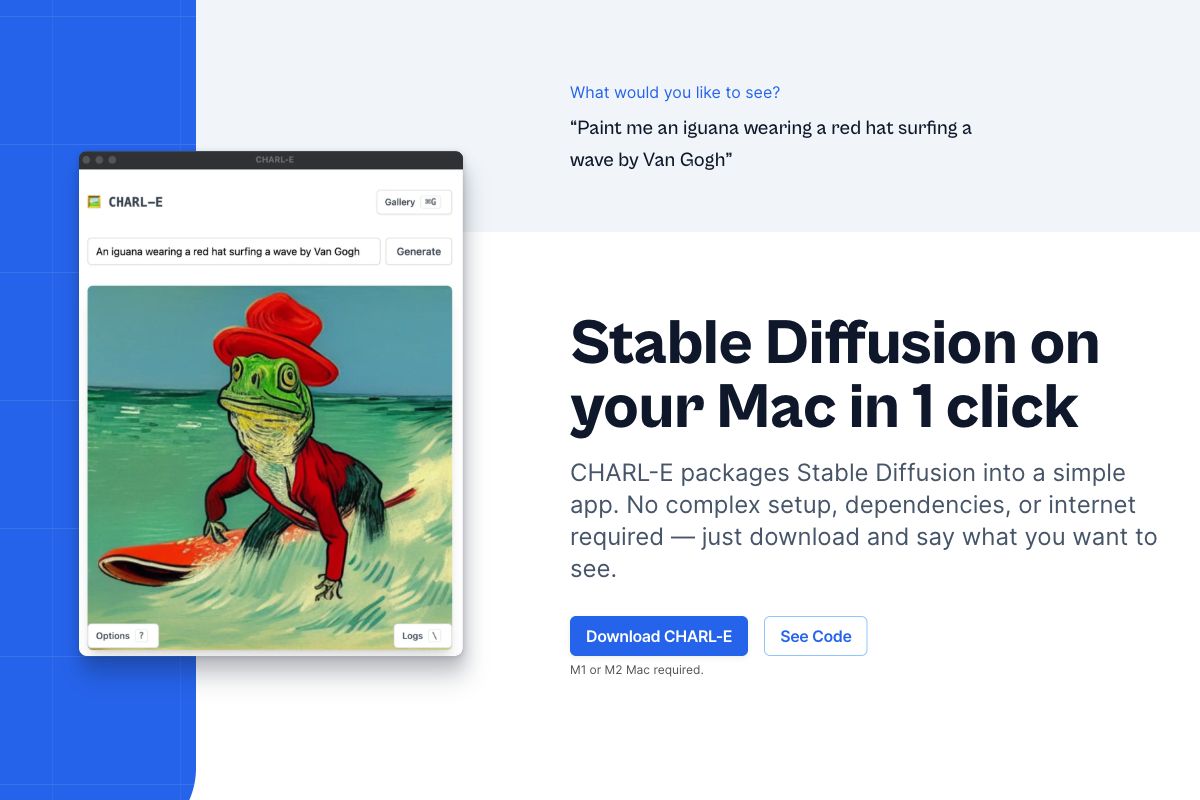 CHARL-E: Stable Diffusion on Your Mac