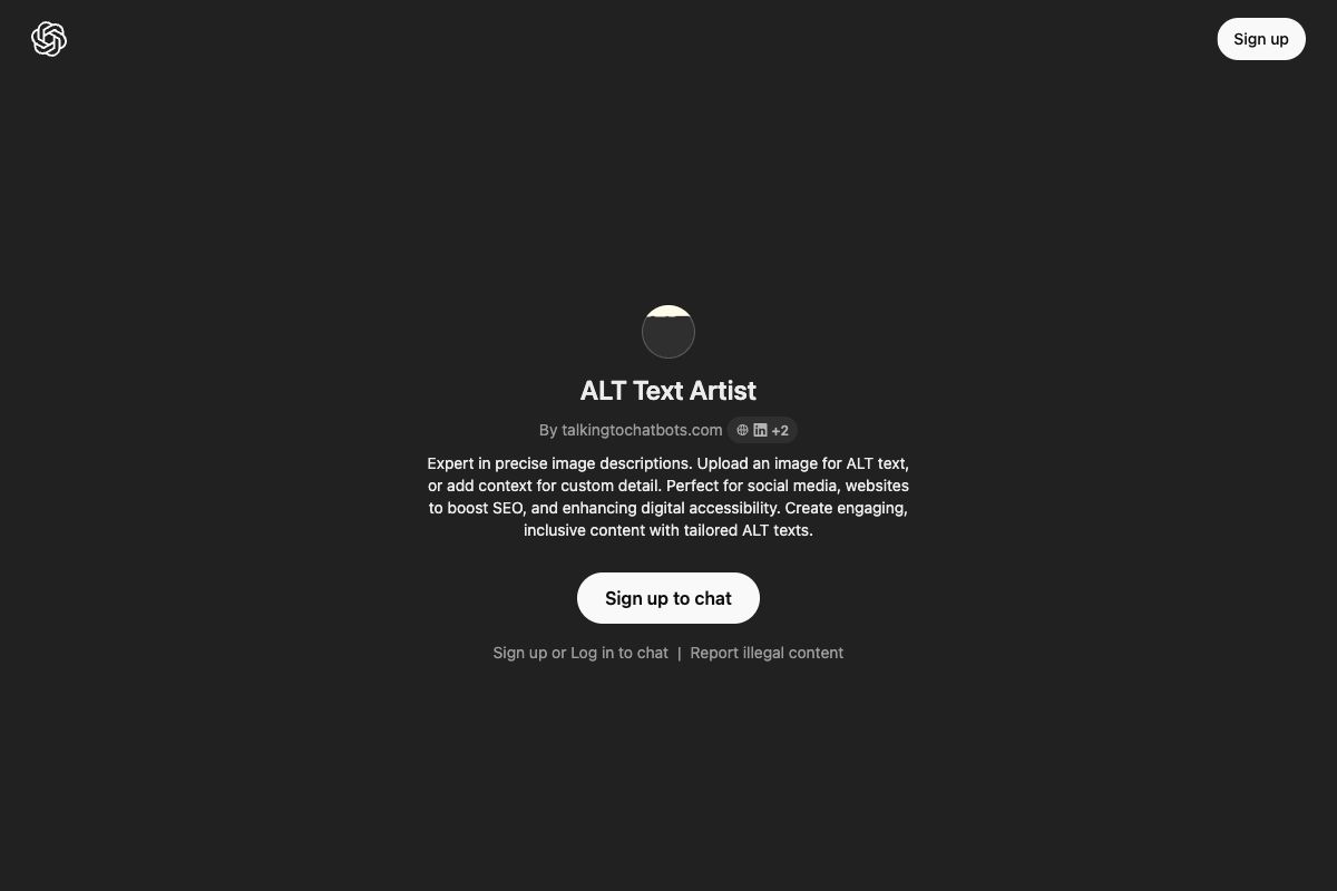 ALT Text Artist by talkingtochatbots.com