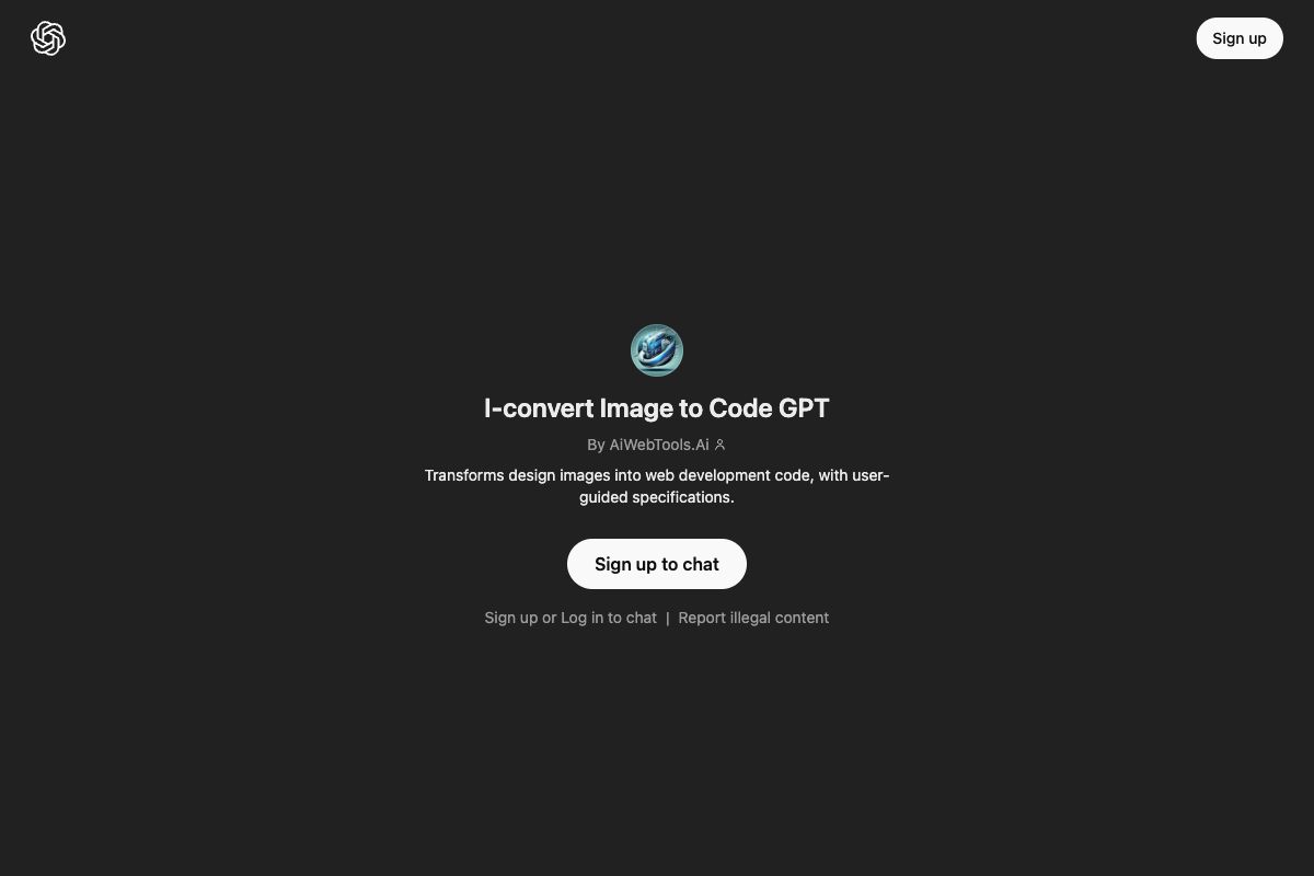 I-convert Image to Code GPT by AiWebTools.Ai