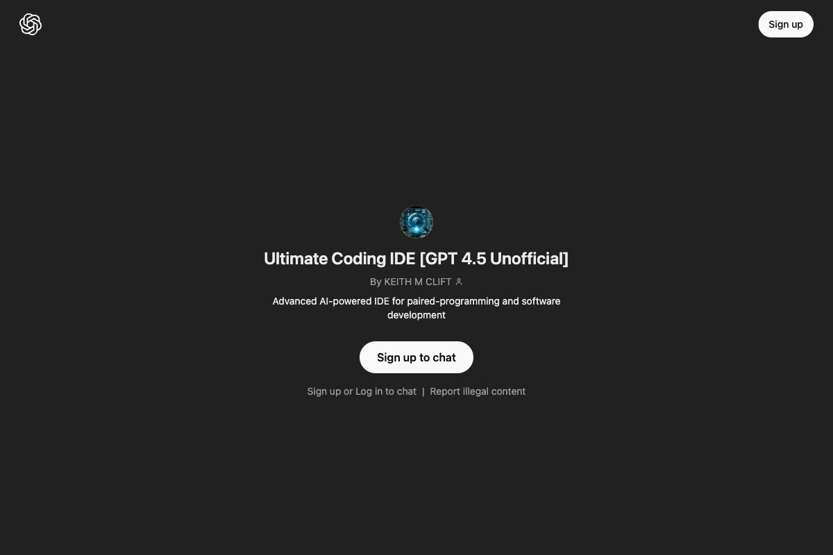 Ultimate Coding IDE [GPT 4.5 Unofficial]