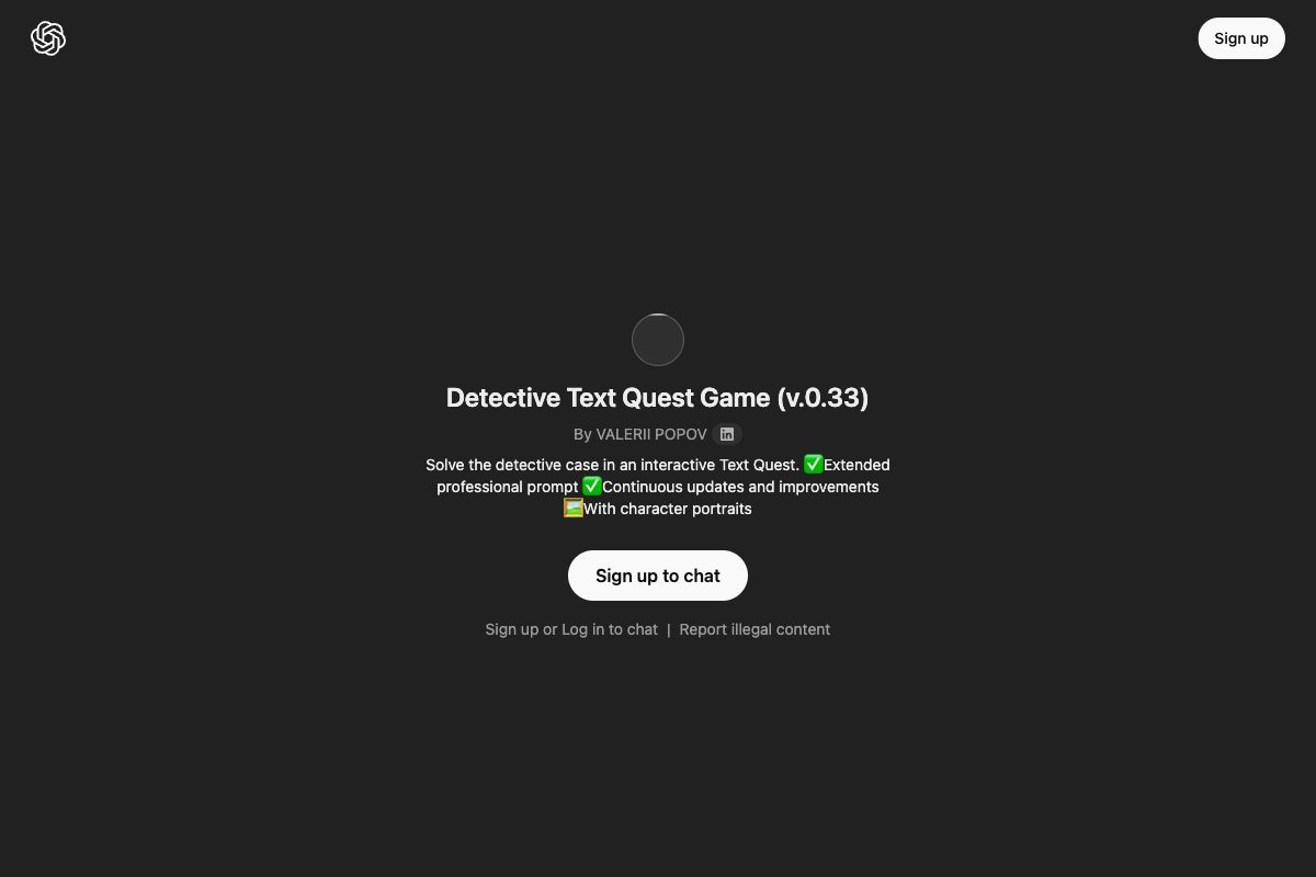 Detective Text Quest Game