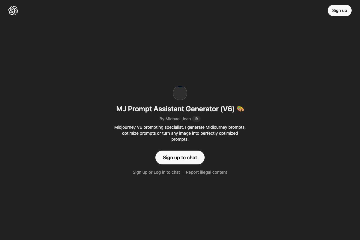 MJ Prompt Assistant Generator (V6)