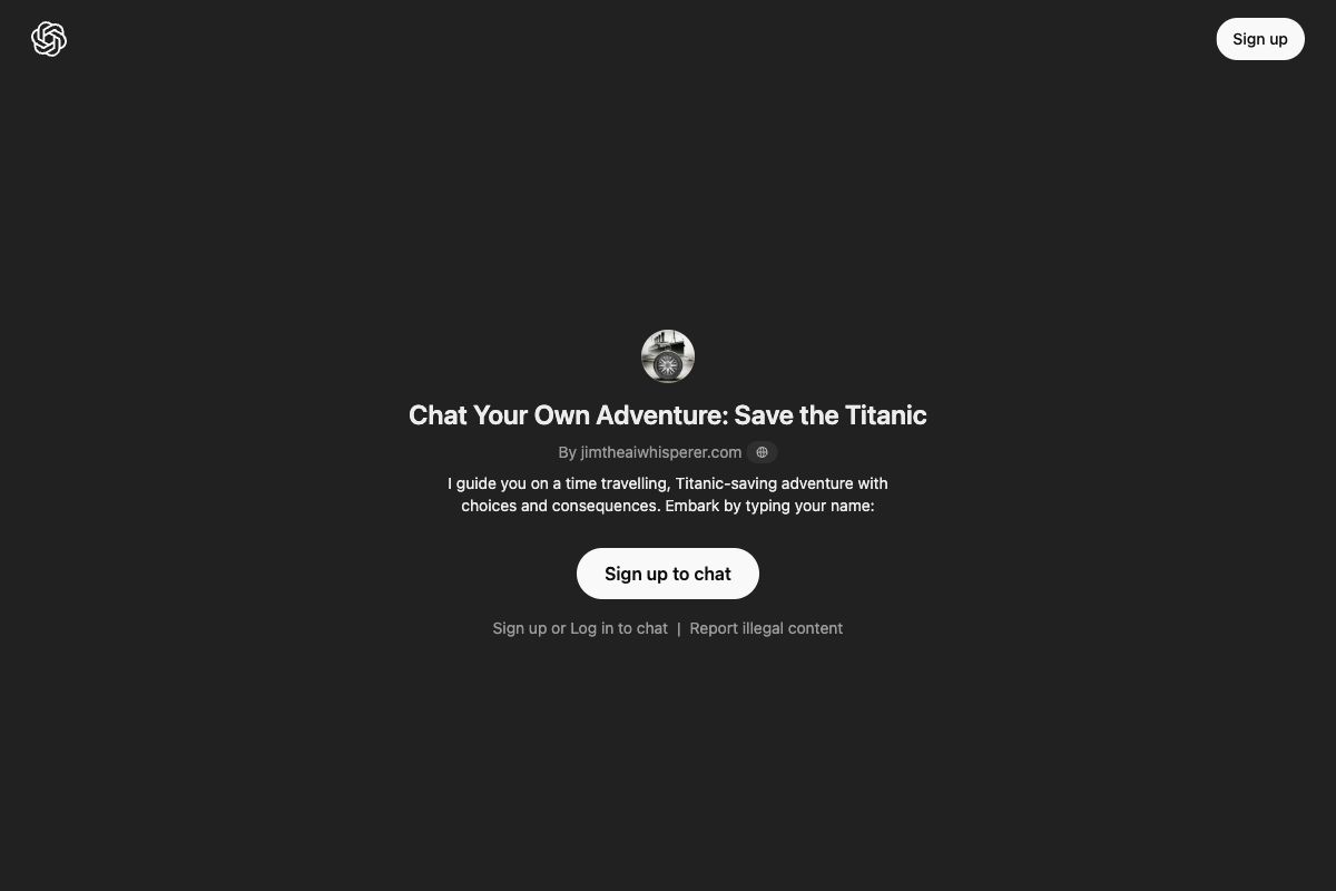 Chat Your Own Adventure: Save the Titanic