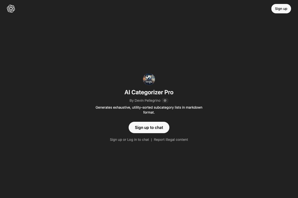 AI Categorizer Pro by Devin Pellegrino