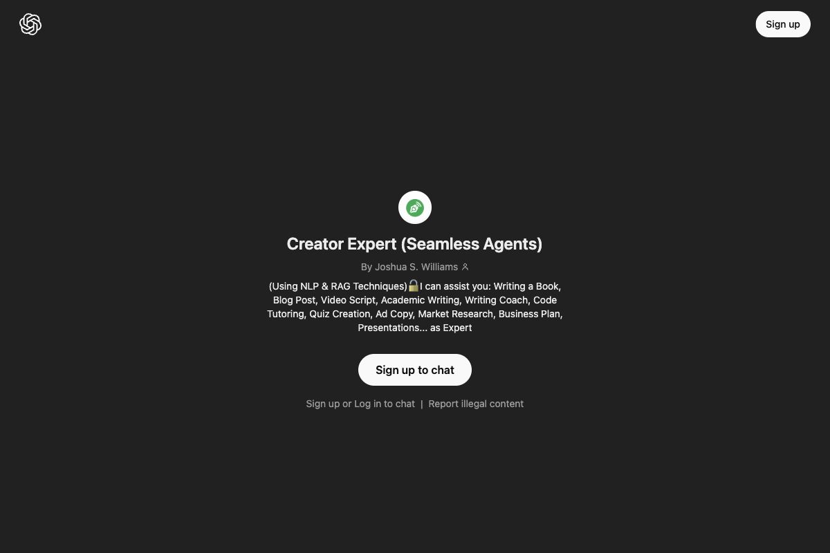 Creator Expert (Seamless Agents) by Joshua S. Williams