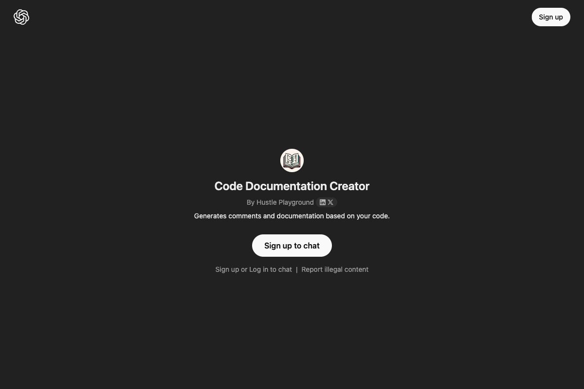 Code Documentation Creator by Hustle Playground