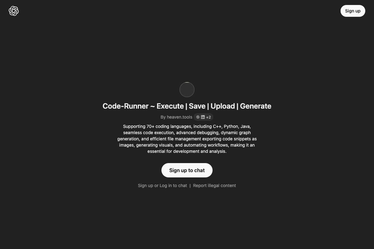 Code-Runner: Execute | Save | Upload | Generate