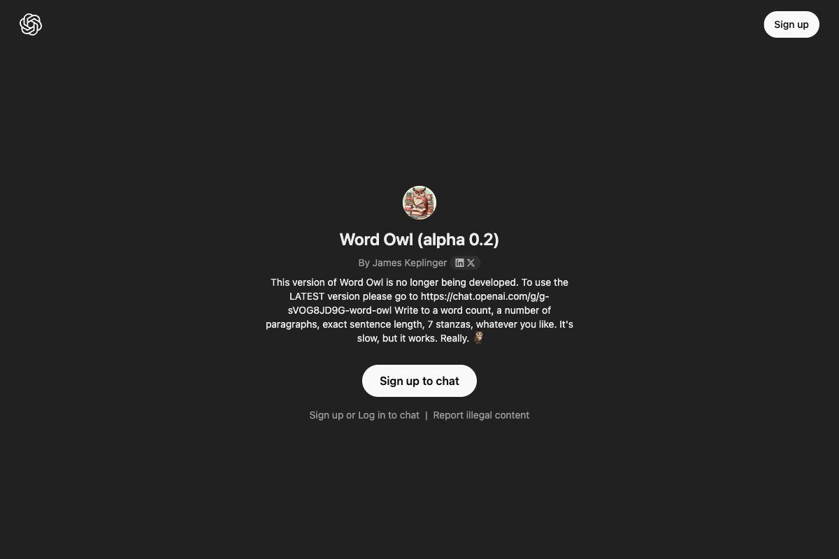 Word Owl (alpha 0.2) by James Keplinger
