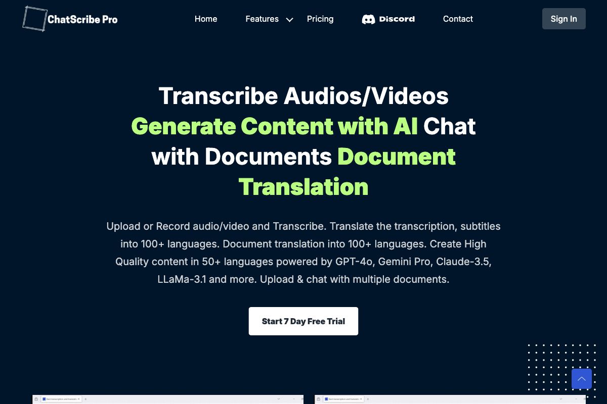 ChatScribe Pro - Transcription and Translation Tool