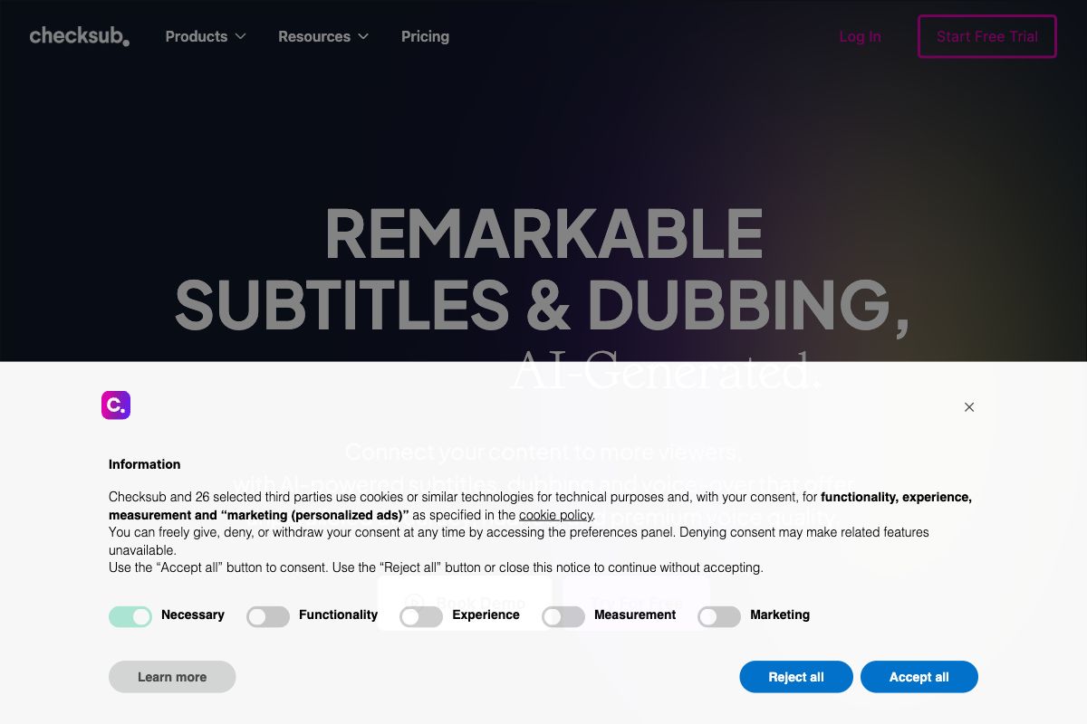 Checksub - AI Subtitles & Dubbing Platform