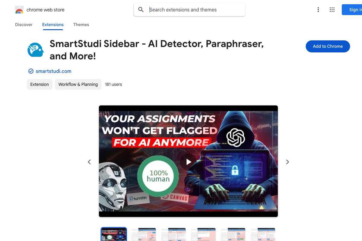 SmartStudi Sidebar - AI Detector, Paraphraser, and More!