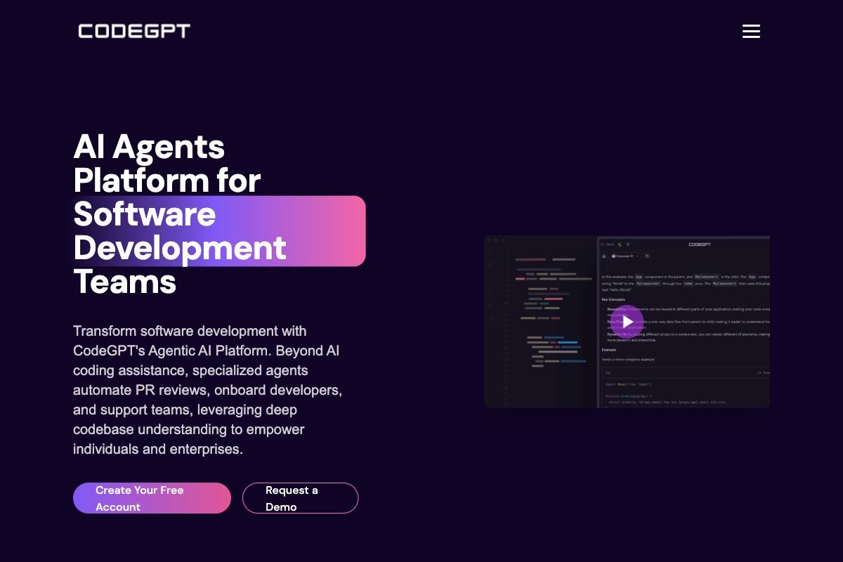 CodeGPT - AI Agents Platform for Software Development Teams