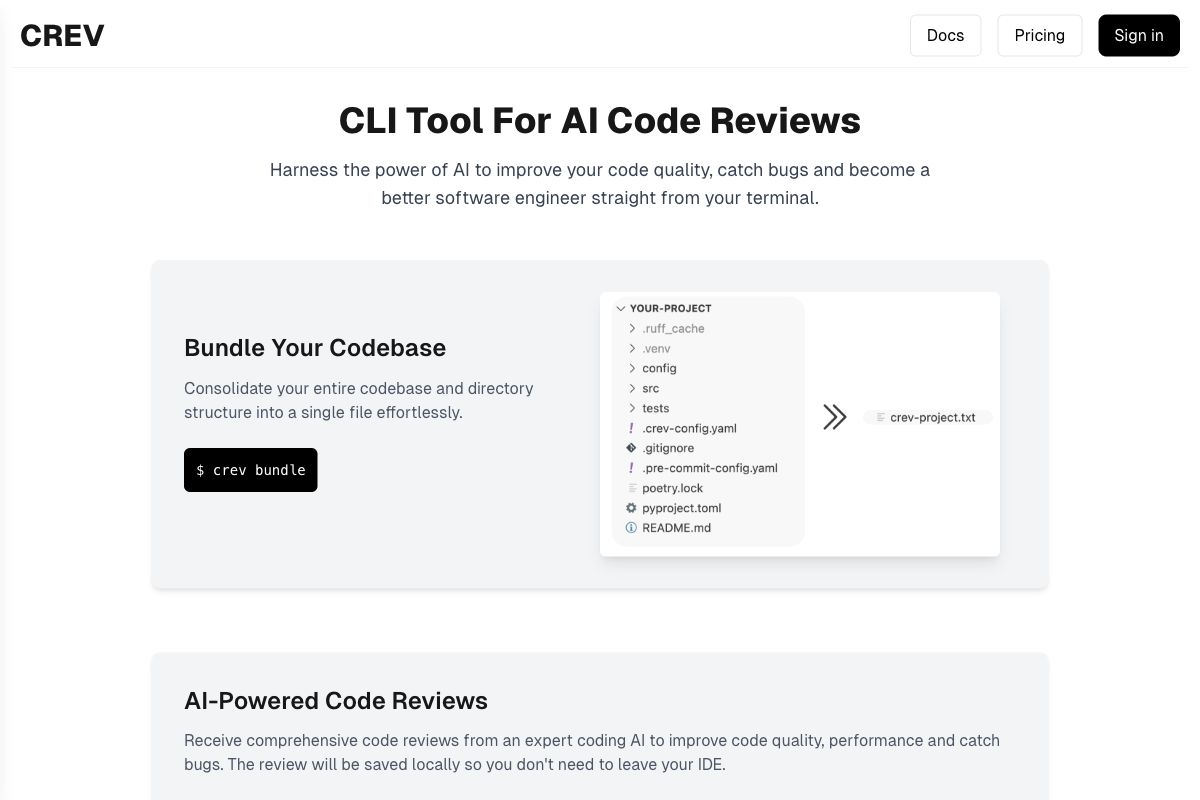 Crev CLI Tool for AI Code Reviews