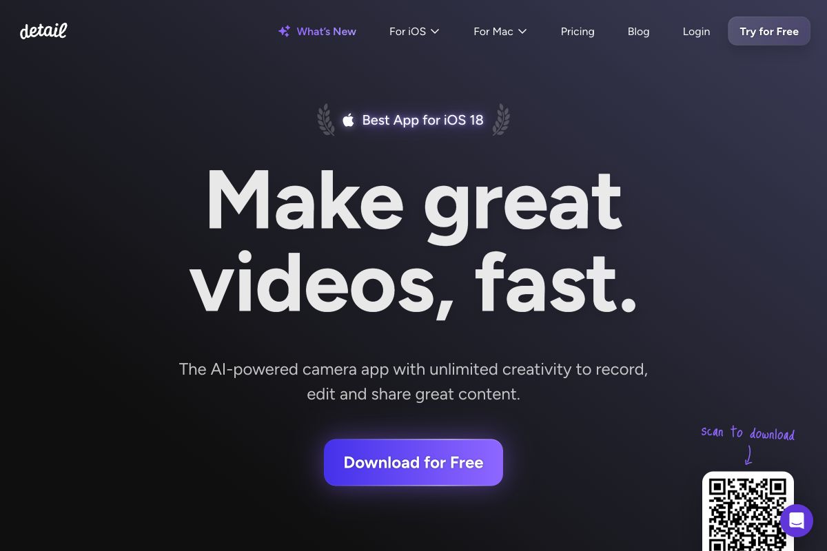 Detail App: AI-Powered Camera and Video Editor