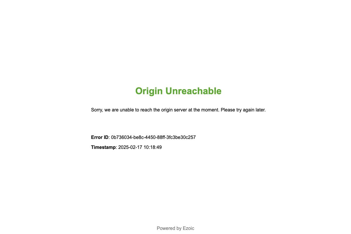 Server Error - Origin Unreachable