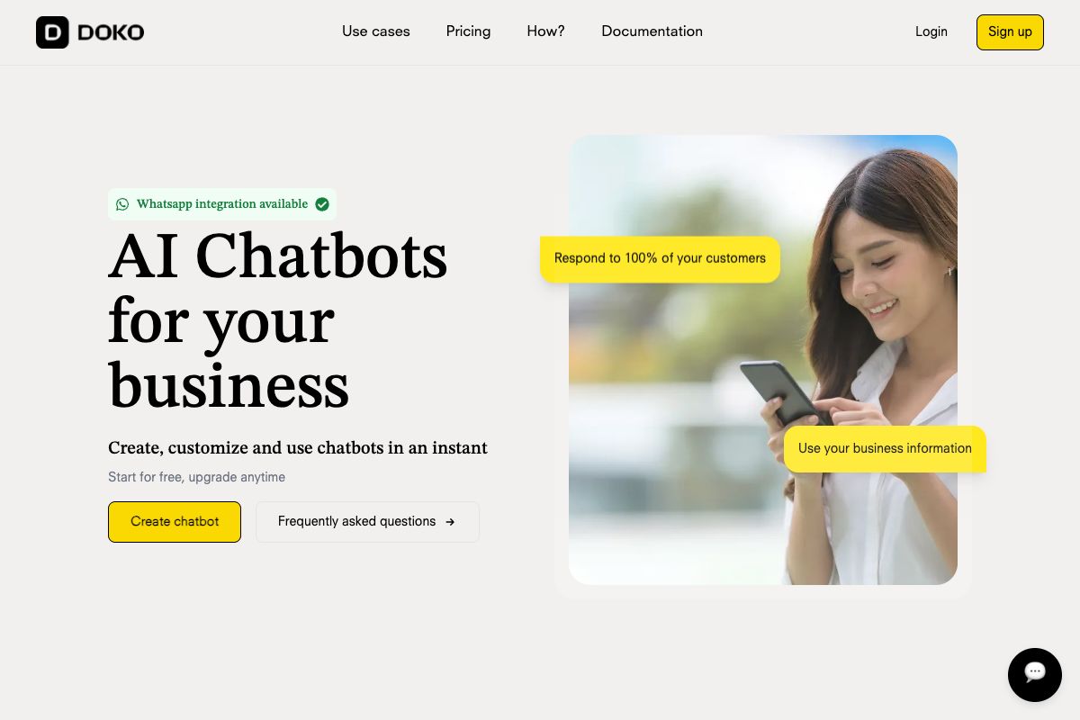 Doko AI - Empowering Businesses with AI Chatbots