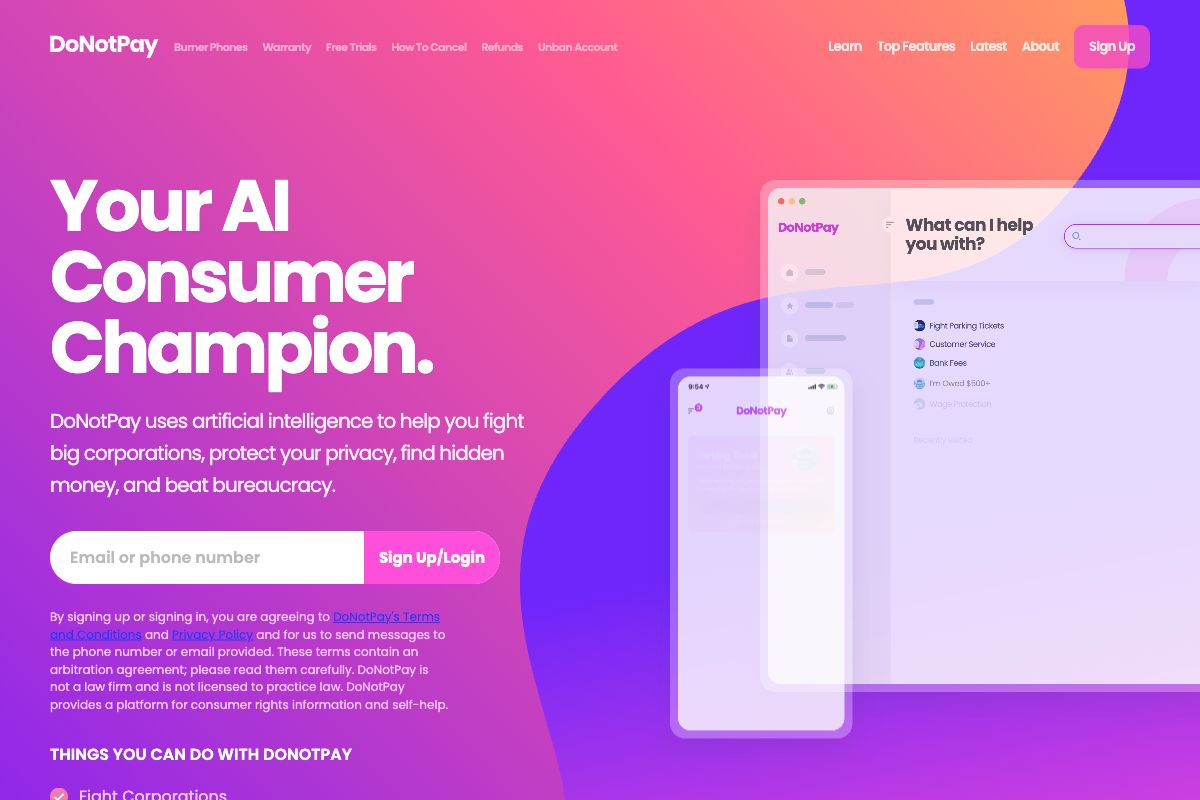 DoNotPay - The AI Consumer Champion