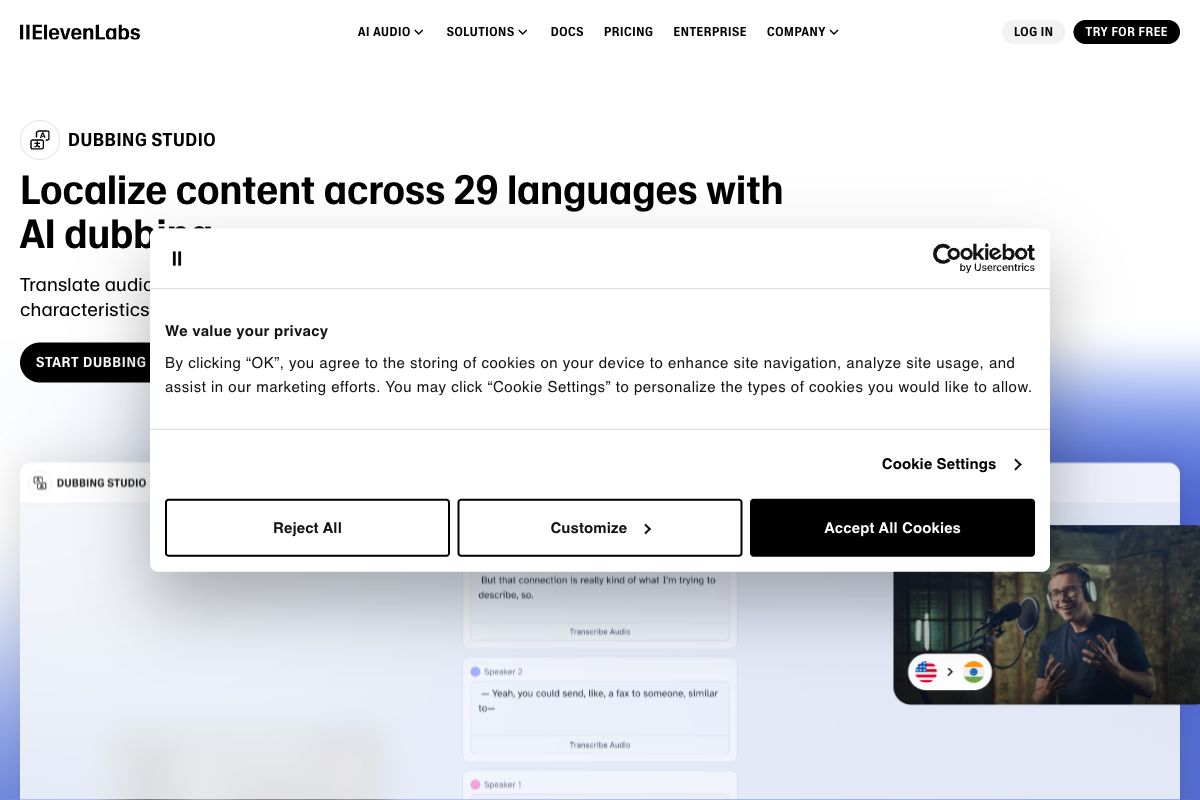 ElevenLabs: AI Dubbing Studio