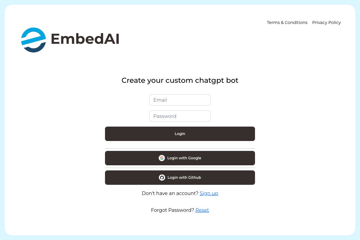 EmbedAI - Create Your Custom ChatGPT Bot