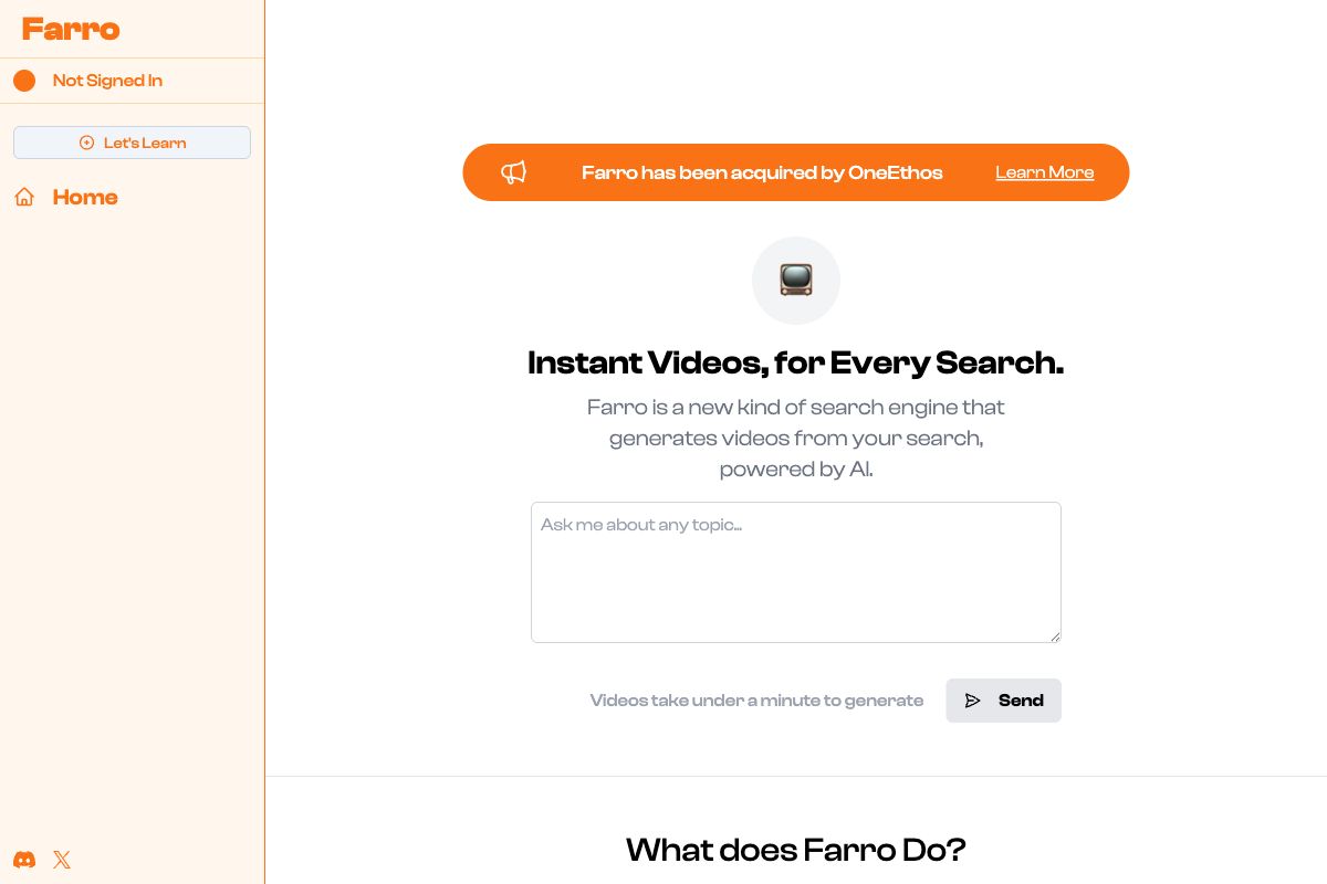 Farro - Instant Video Creation from Searches