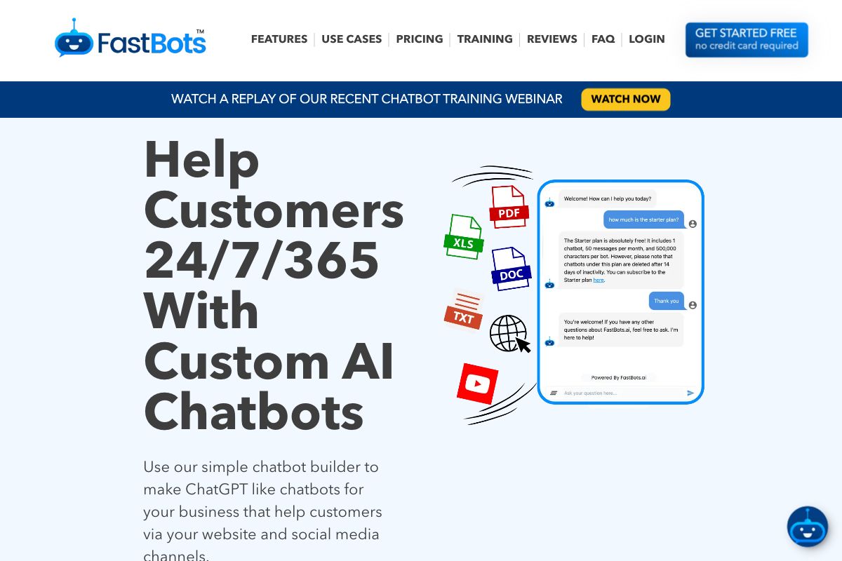 FastBots.ai - AI Chatbot Builder for Business