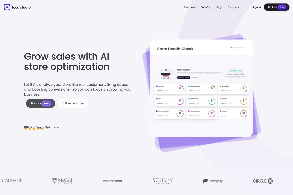 Focal Studio - AI-Driven Store Optimization