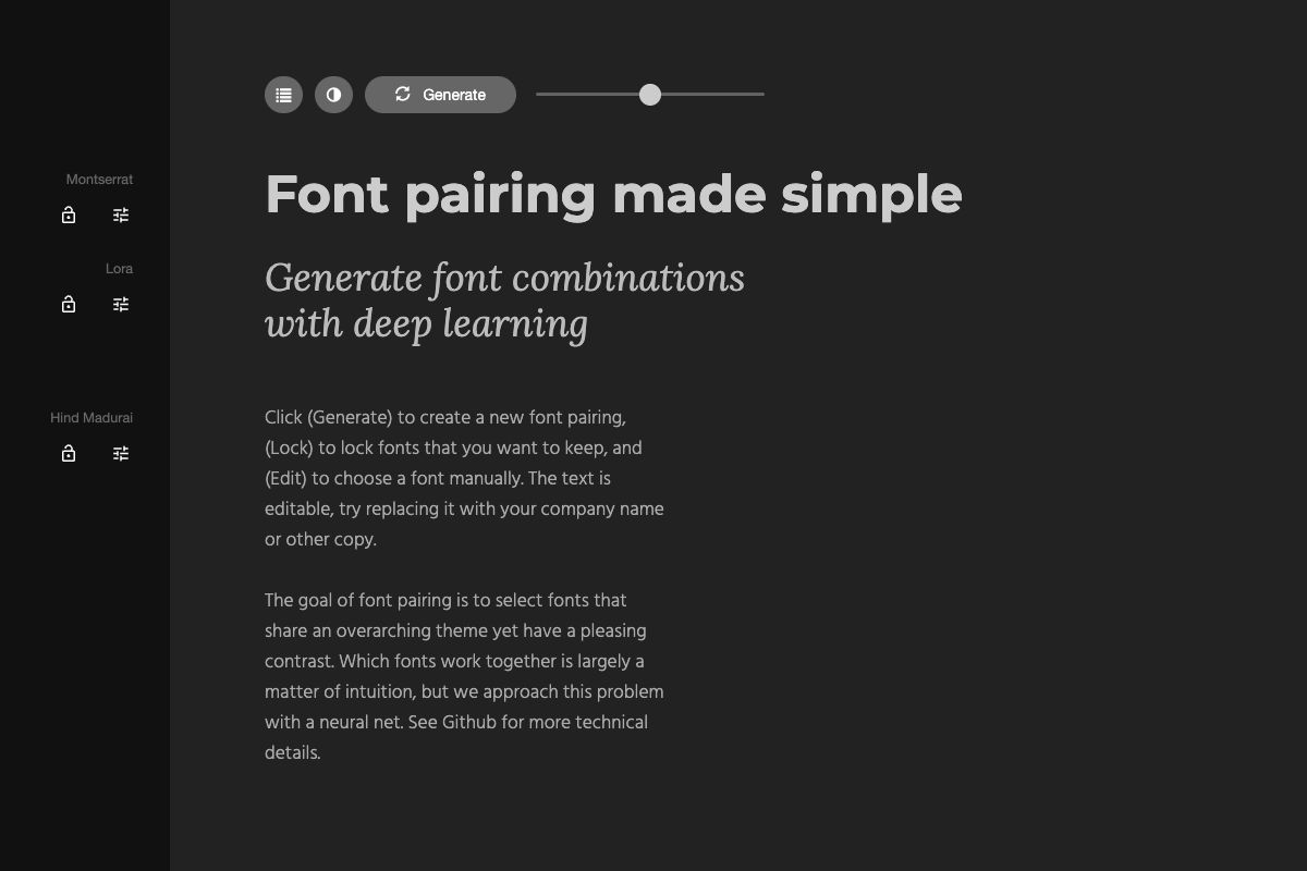 Fontjoy: Simple Font Pairing with Deep Learning