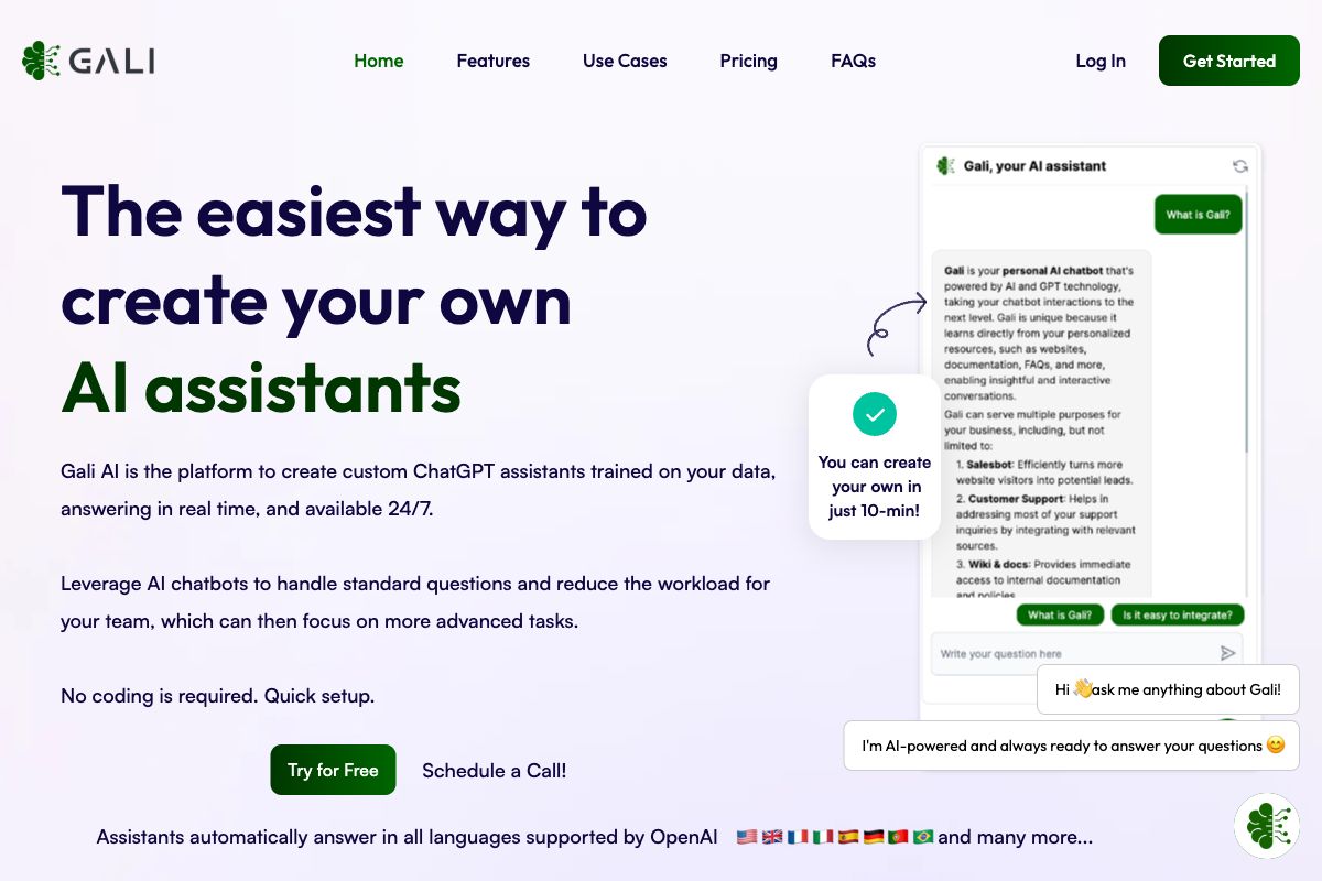Gali AI - Create AI Assistants