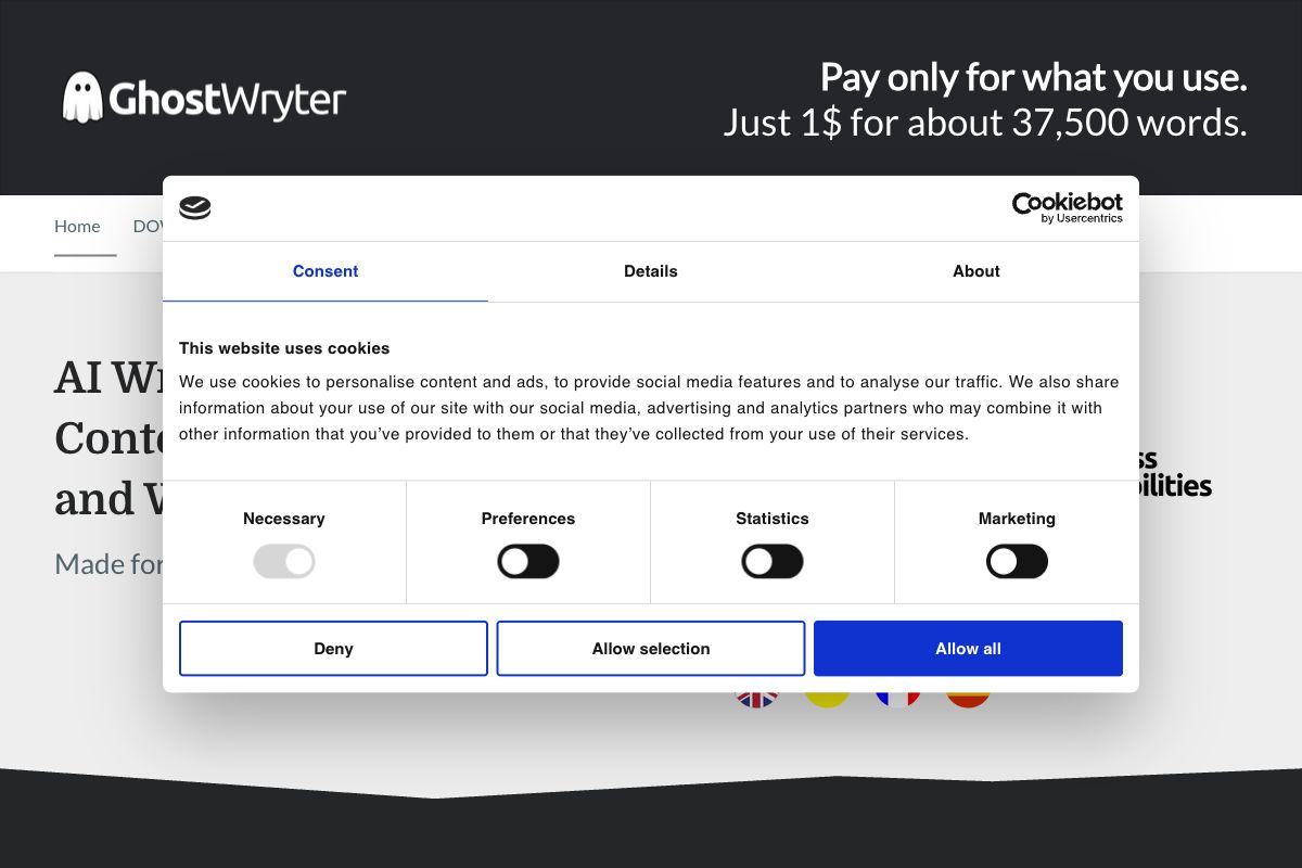 GhostWryter: AI Writer, Content Ideas Generator, and Writing Assistant