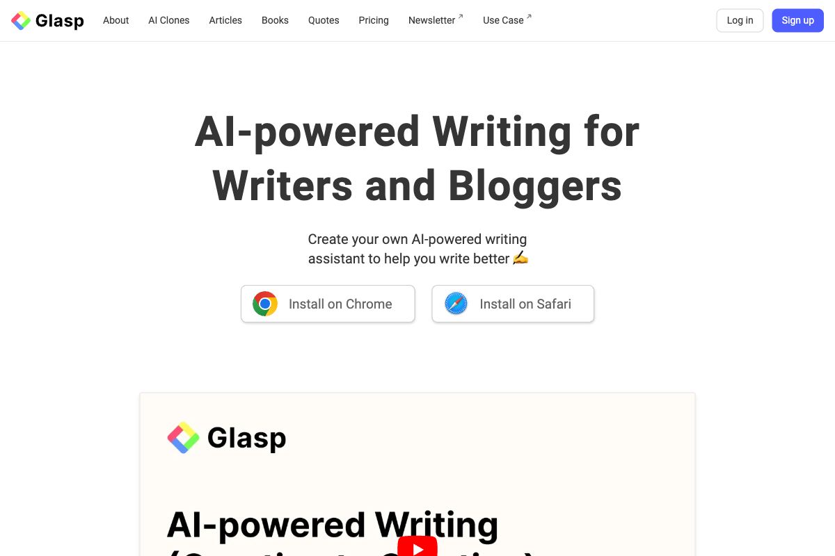 Glasp: AI-powered Writing for Writers and Bloggers