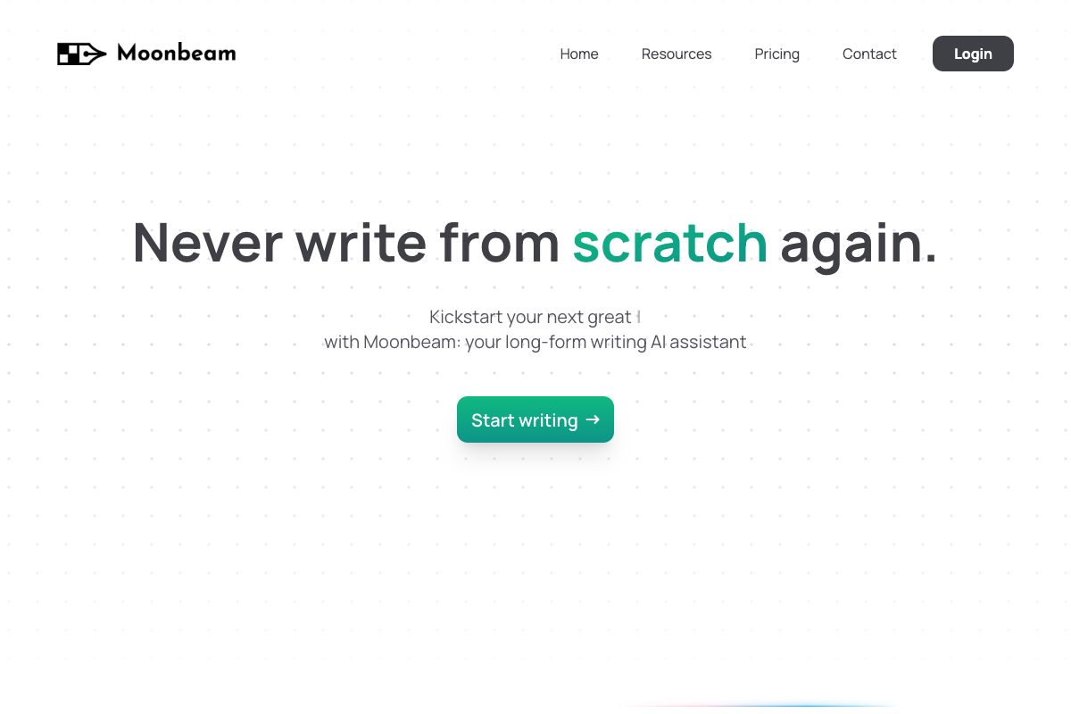 Moonbeam - Long-form Writing AI Assistant