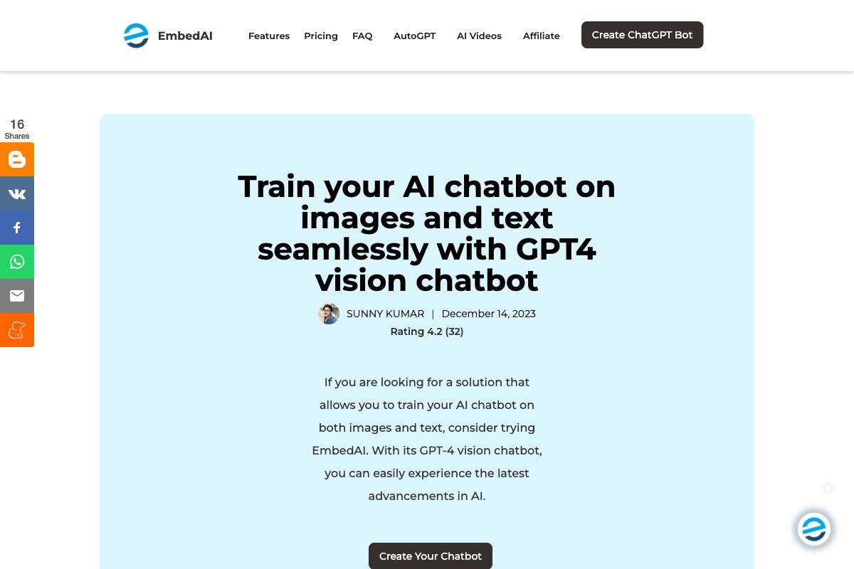 EmbedAI - GPT-4 Vision Chatbot