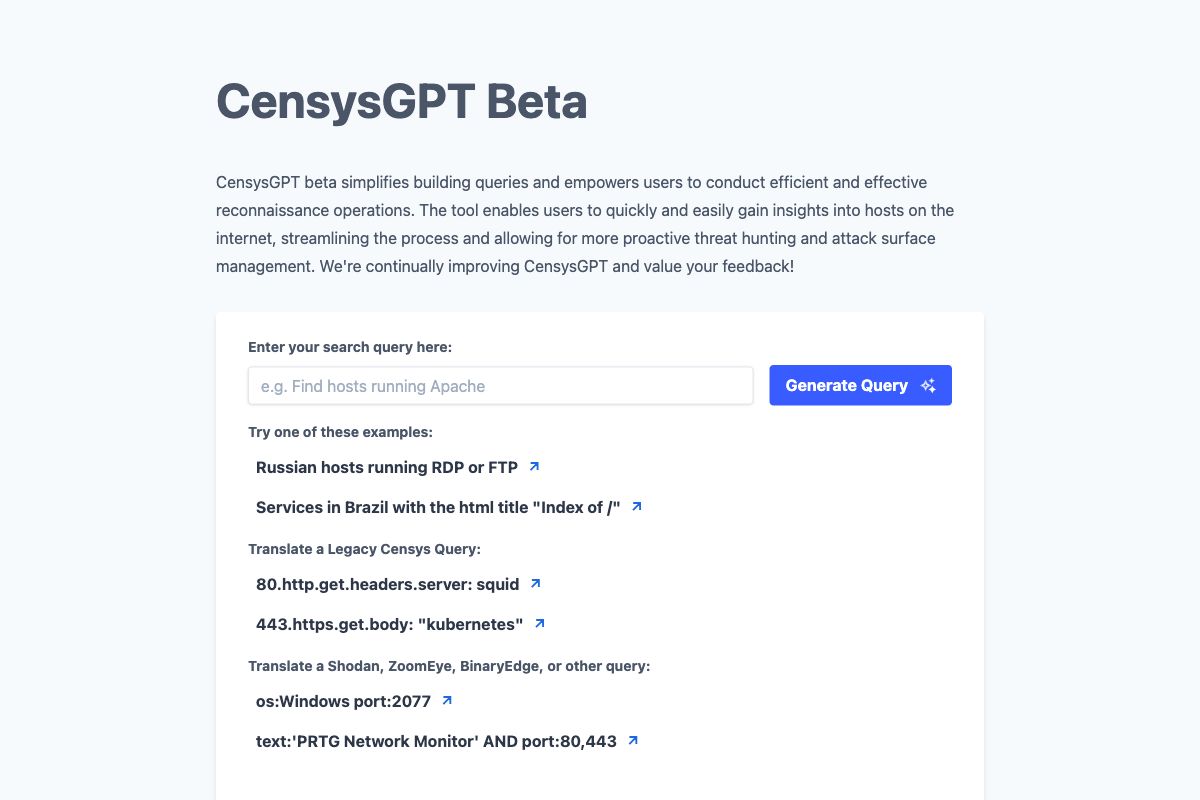 CensysGPT Beta