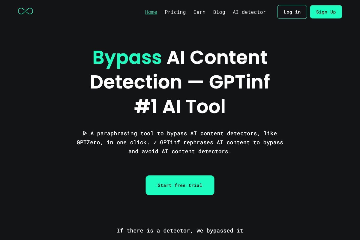 GPTinf - Bypass AI Content Detection Tool