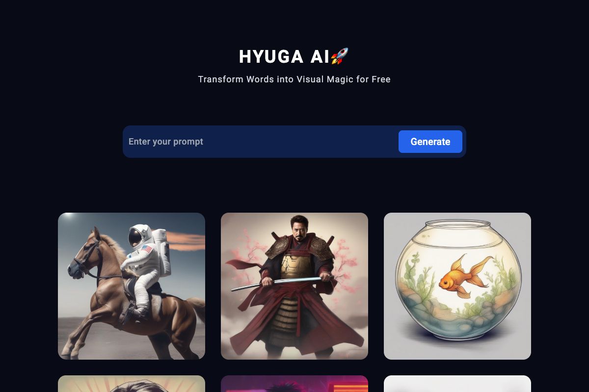 HYUGA AI - Transform Words into Visual Magic for Free