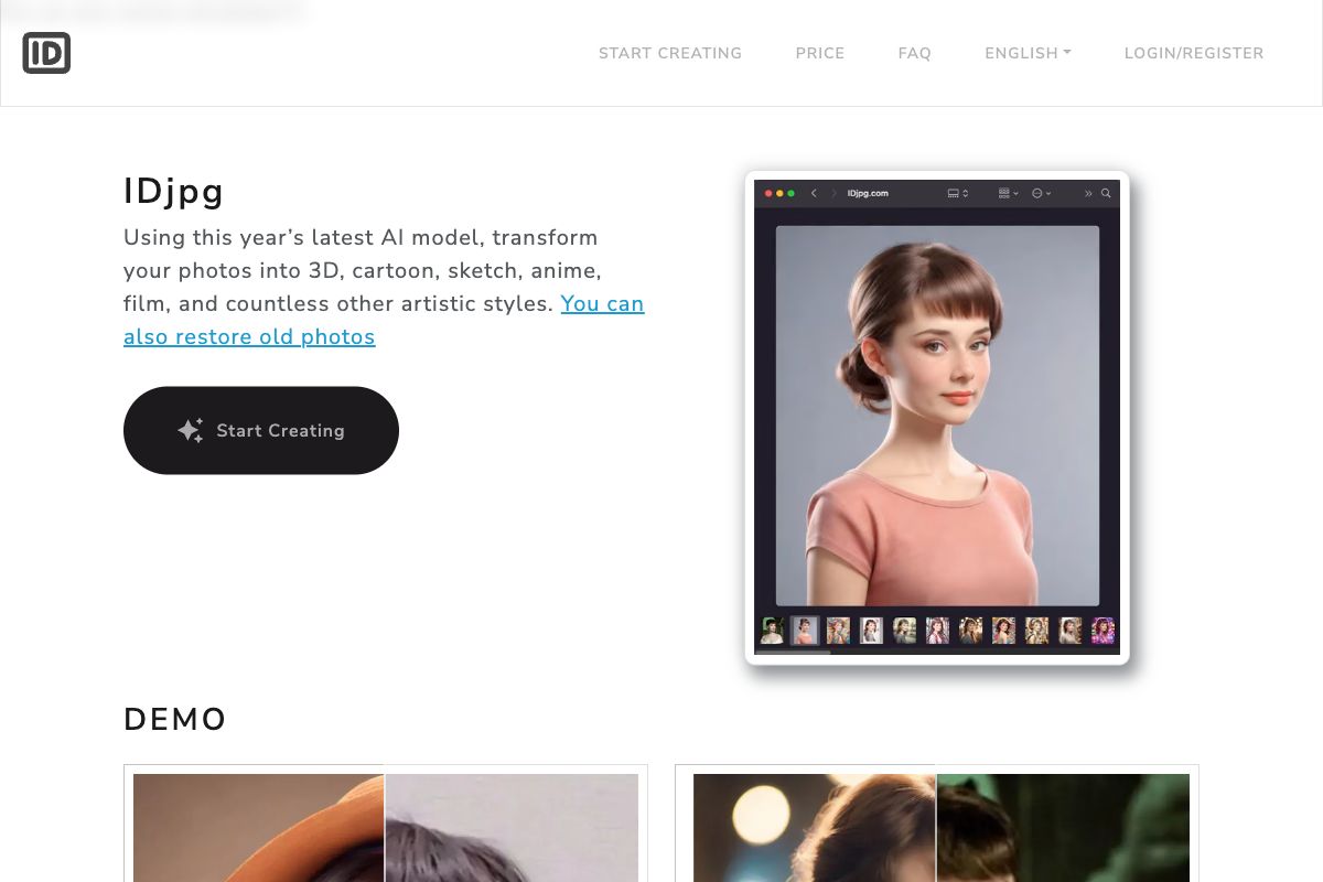 IDjpg - AI-powered Photo Transformation Tool