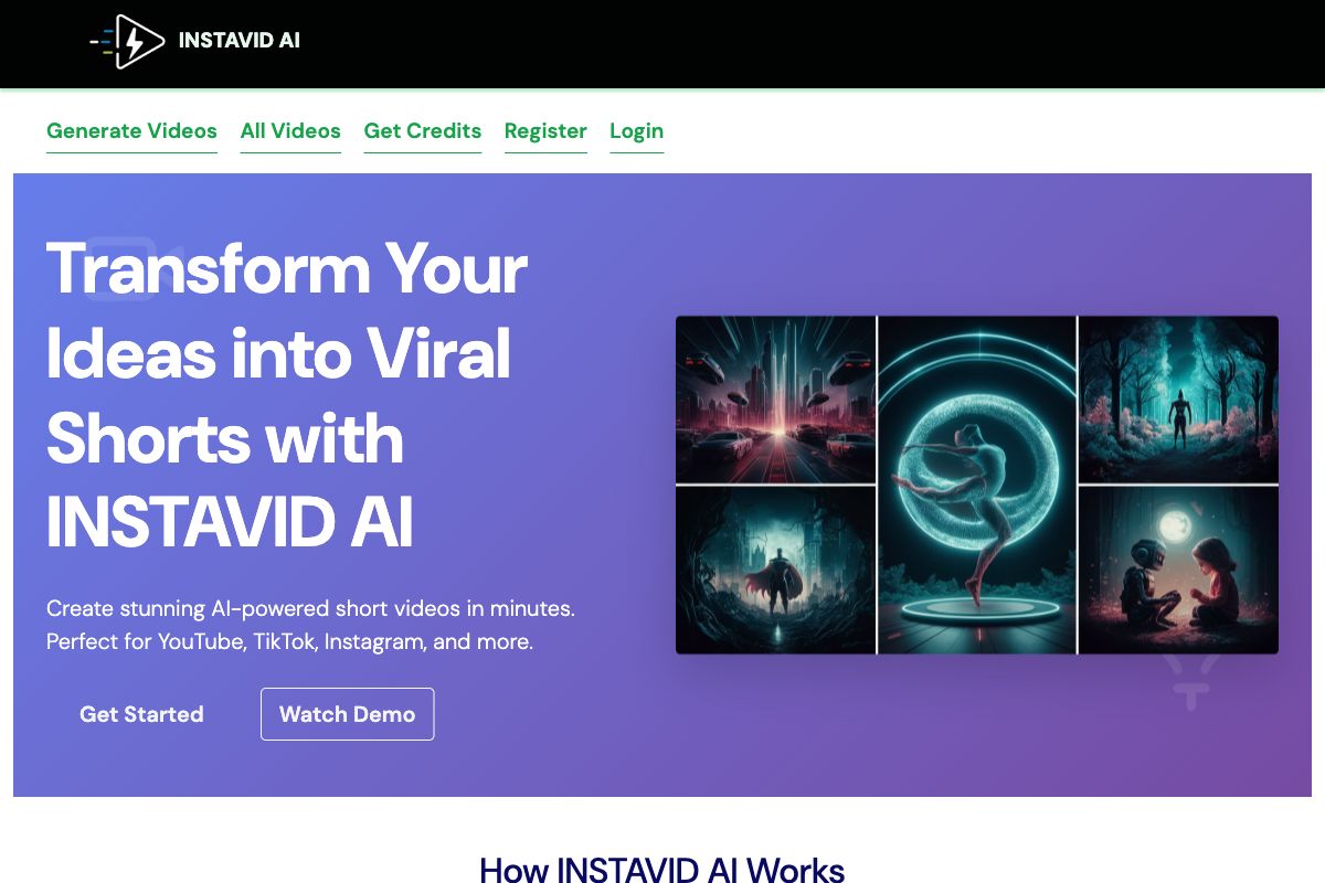 INSTAVID AI - Transform Your Ideas into Viral Videos