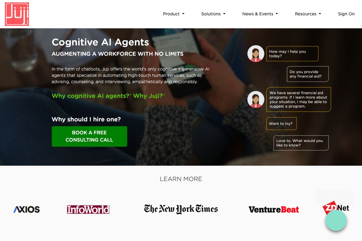 Juji Cognitive AI Agents - Augmenting High-Touch Services