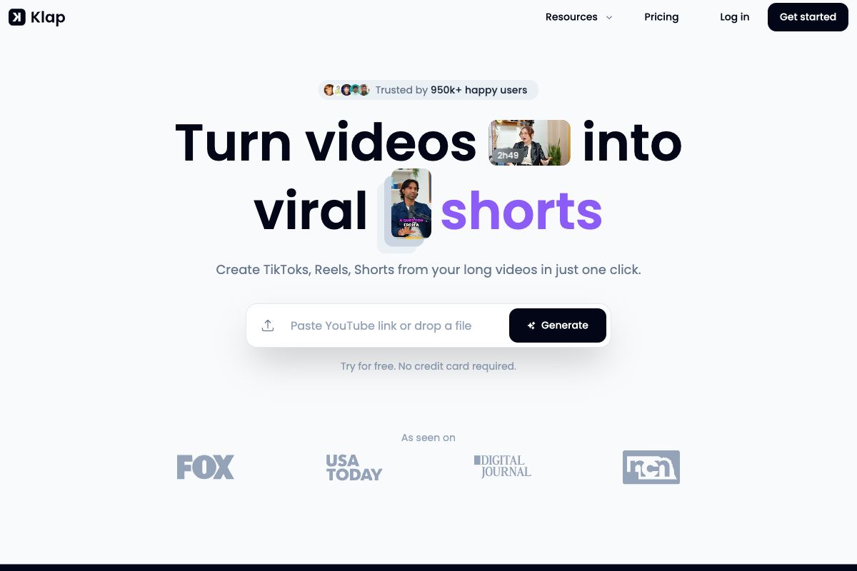 Klap - Turn videos into viral shorts