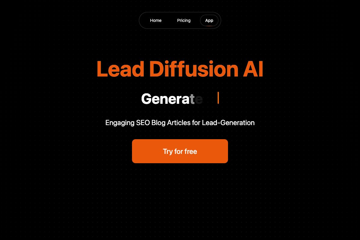 Lead Diffusion AI - SEO Blog Article Generation Tool