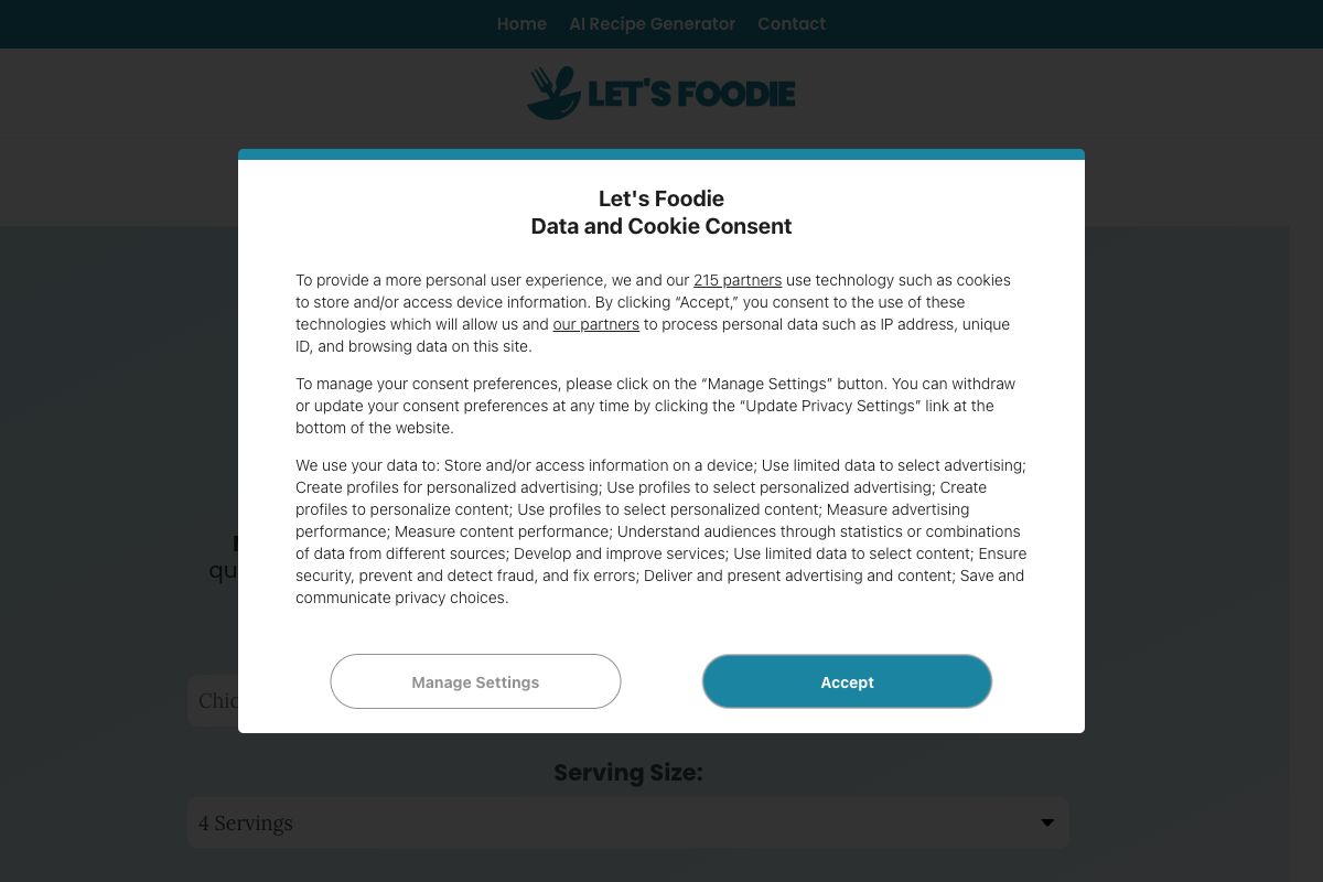 Let's Foodie - AI Recipe Generator