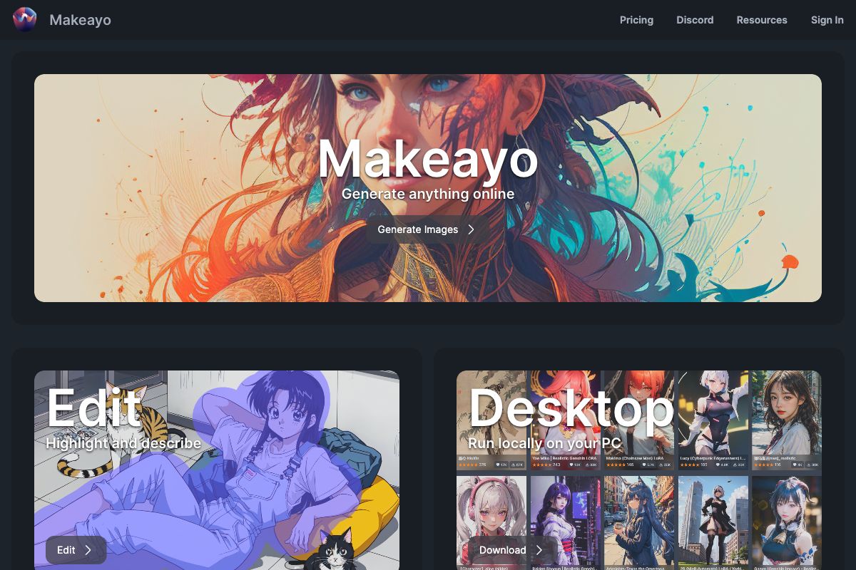 Makeayo: Generate Anything Online